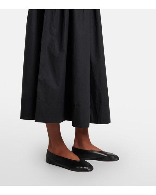 Doen Black Marianne Cotton Poplin Midi Dress