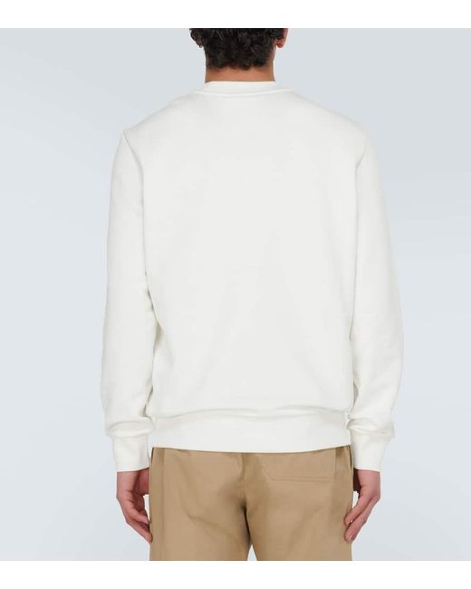 Moncler White Cotton Jersey Sweatshirt for men