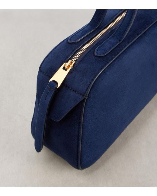 Khaite Blue Simona Suede Shoulder Bag