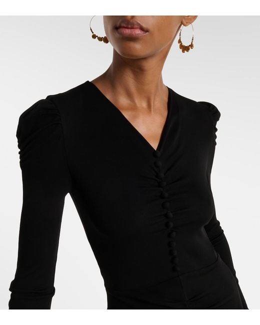 Isabel Marant Black Nejma Gathered Midi Dress