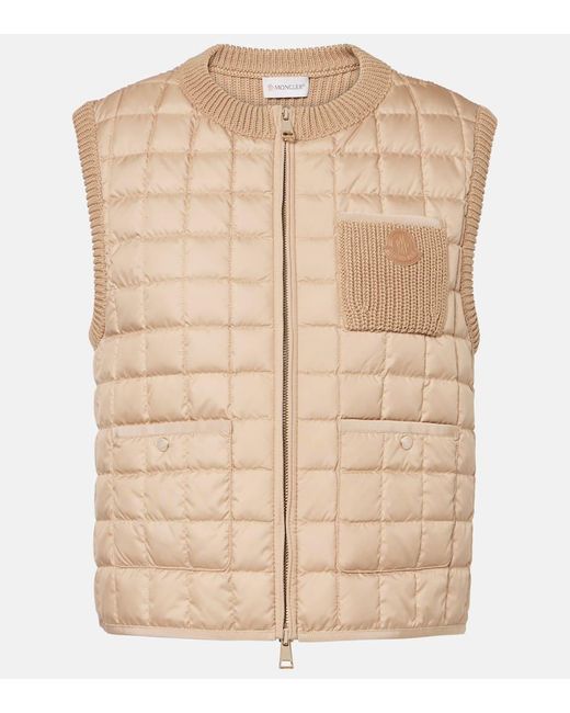 Moncler Natural Cotton-Blend Down Vest