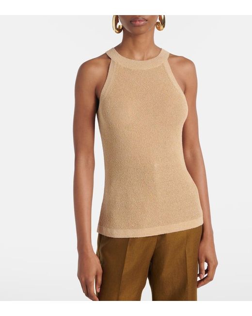 Top Lolly De Mezcla De Lino Y Seda Max Mara de color Natural