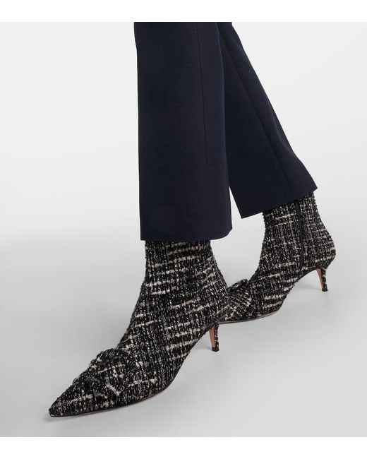 Gianvito Rossi Black Bouclé Ankle Boots