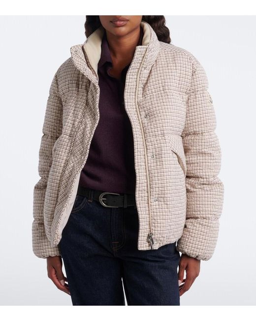 Moncler Natural Cloante Checked Down Jacket