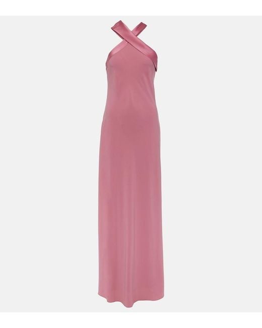 Max Mara Pink Halterneck Gown