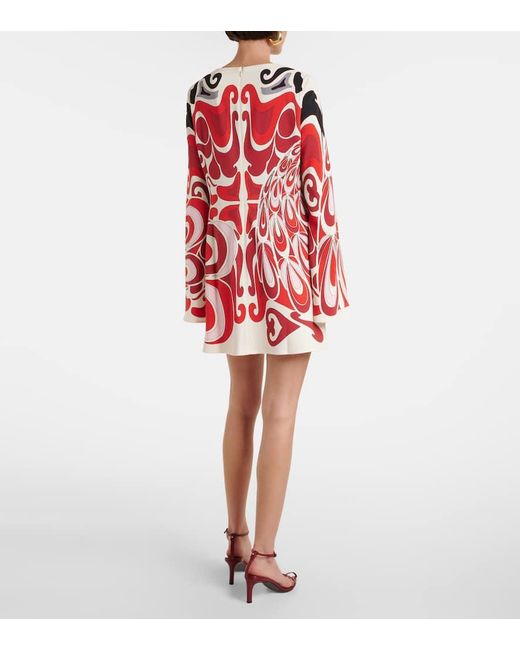 LaDoubleJ Red Mini Supremes Printed Satin Minidress
