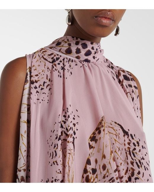 Blumarine Pink Printed Asymmetric Georgette Blouse