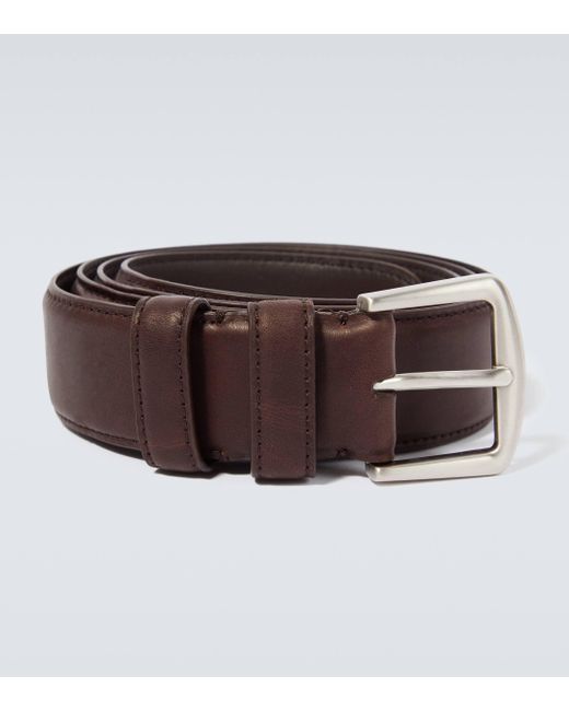 Loro Piana Brown Alsavel Leather Belt for men