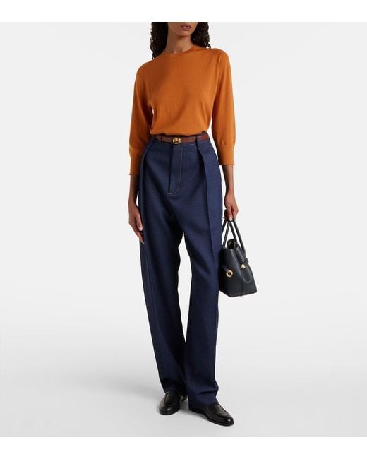 Loro Piana Orange Piuma Cashmere Sweater
