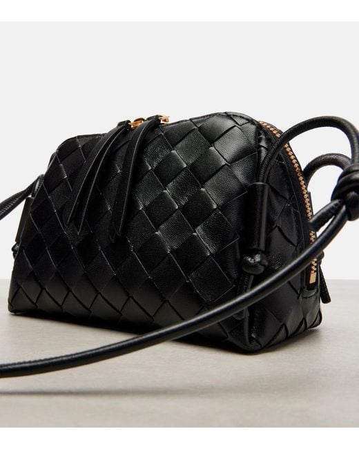 Bottega Veneta Black Concert Mini Intrecciato Leather Pouch