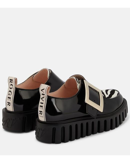 Roger Vivier Black Viv' Go-thick Patent Leather Platform Loafers