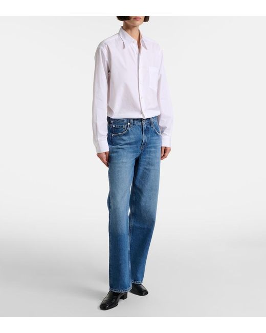 Citizens of Humanity Blue Lindz Low-Rise Wide-Leg Jeans