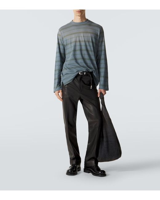 Our Legacy Blue Box Striped Cotton T-Shirt for men