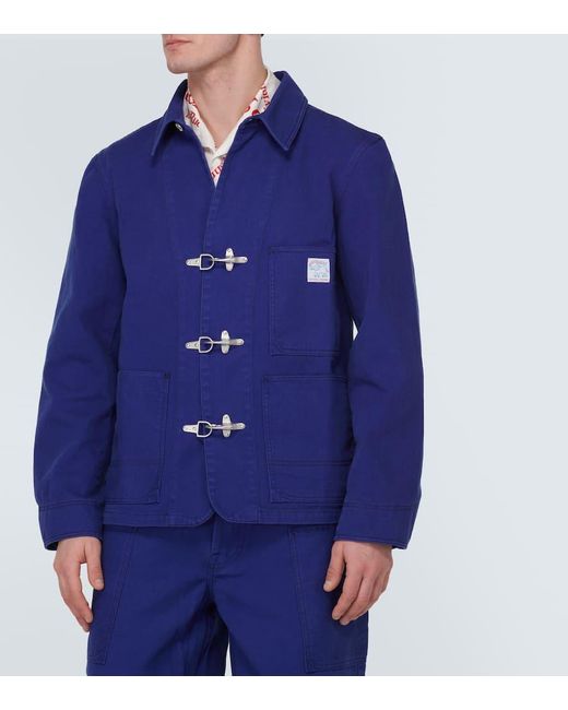 KENZO Blue Cotton Jacket for men