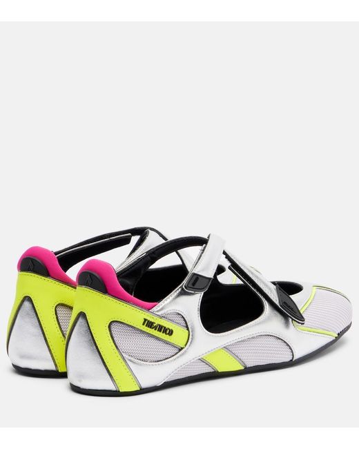 The Attico Black Floor01 Metallic Ballet Flats