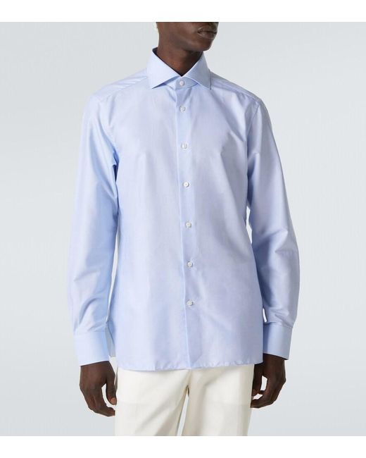 Zegna Blue Cotton Shirt for men