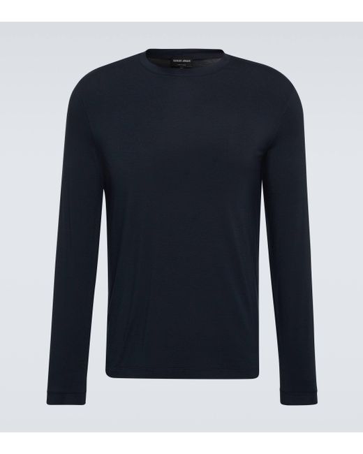 Giorgio Armani Blue Jersey T-shirt for men