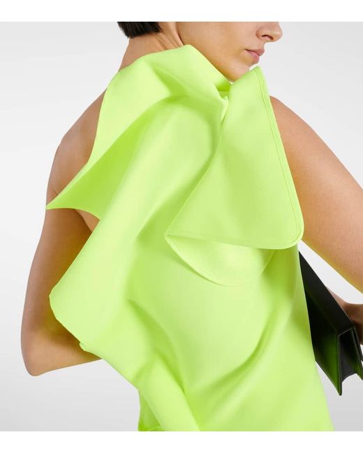 Maticevski Green Instrumental One-shoulder Gown