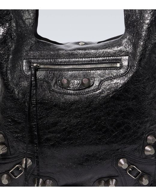 Balenciaga Black Le Cagole Leather Tote Bag for men