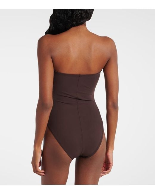 Karla Colletto Brown Basics Ruched Swimsuit