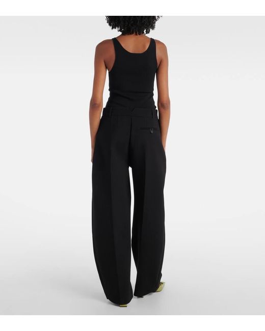 Jacquemus Black Ovalo Barrel-Leg Pants