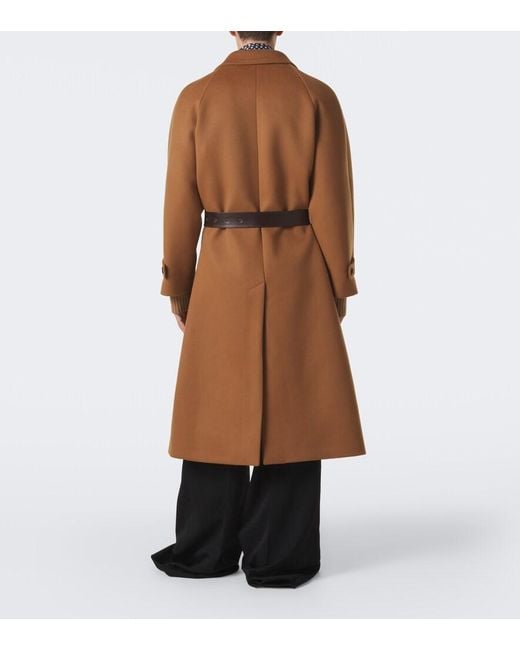 Saint Laurent Brown Belted Wool Coat for men