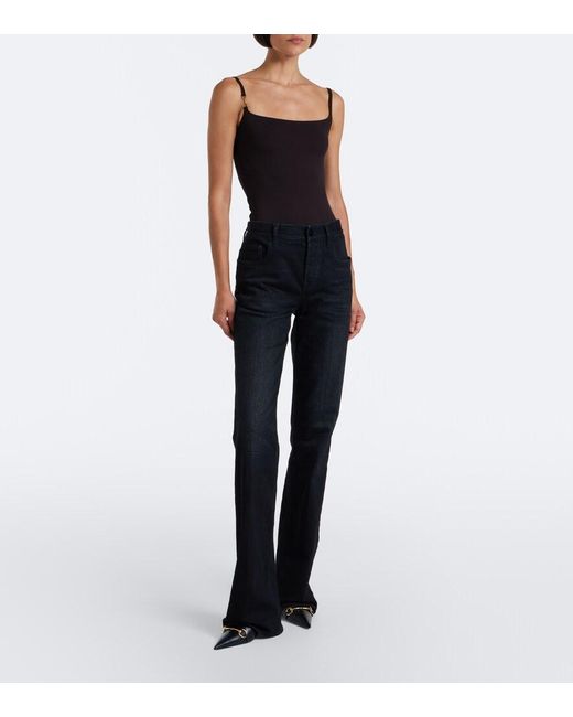 Gucci Black Mid-Rise Flared Jeans