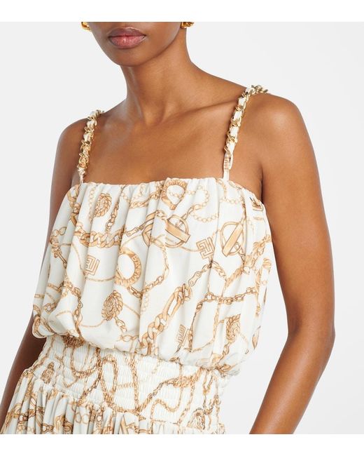 Balmain Natural Chain Printed Jumpsuit