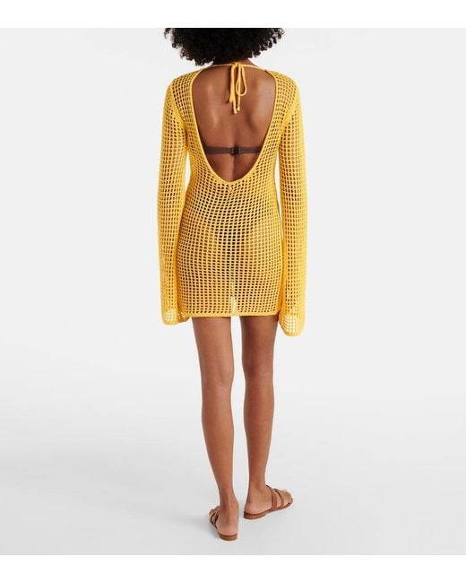 Bananhot Yellow Serena Crochet Minidress