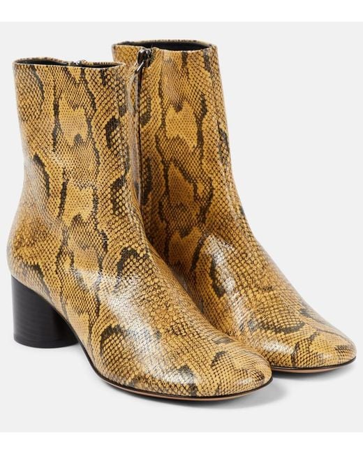 Isabel Marant Natural Laeden Leather Ankle Boots