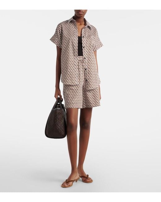Max Mara Multicolor Omelia Printed Cotton Bermuda Shorts