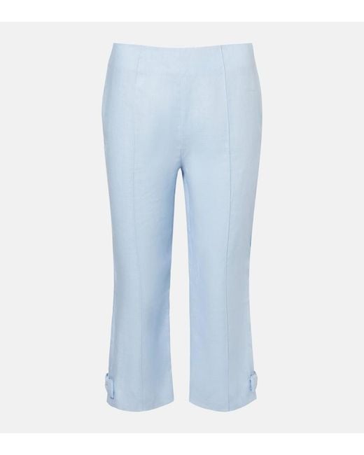 Posse Blue Harper Linen Capri Pants
