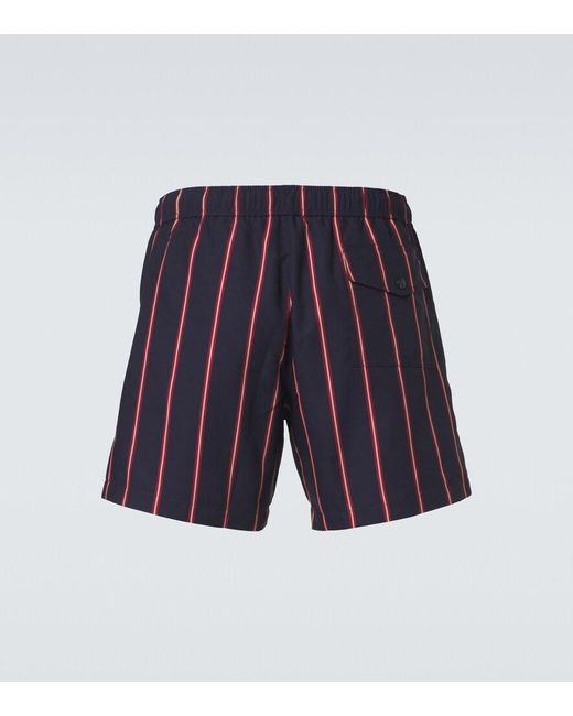Moncler Blue Striped Swim Trunks for men