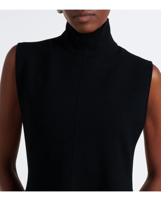 Sportmax Black Turtleneck Tiered Maxi Dress