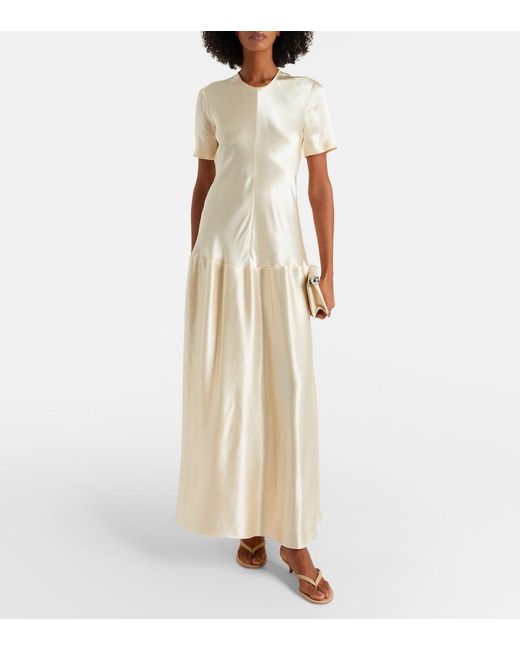 FFORME Natural Clodia Satin Maxi Dress