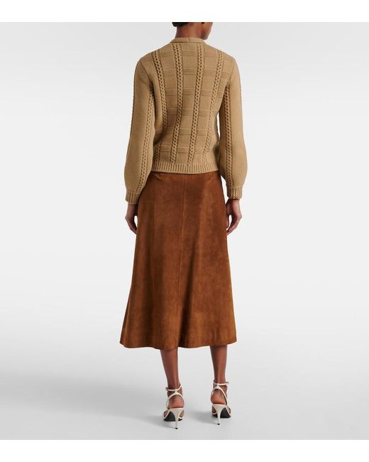 Valentino Brown Virgin Wool Cardigan