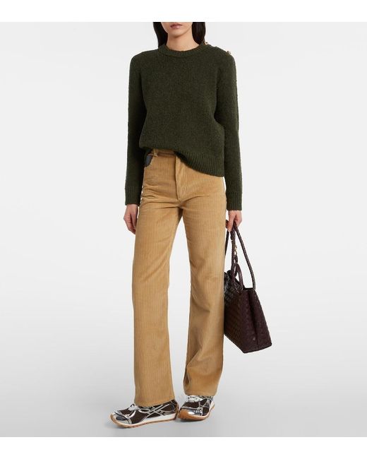 Bottega Veneta Brown Orbit Leather-Trimmed Sneakers