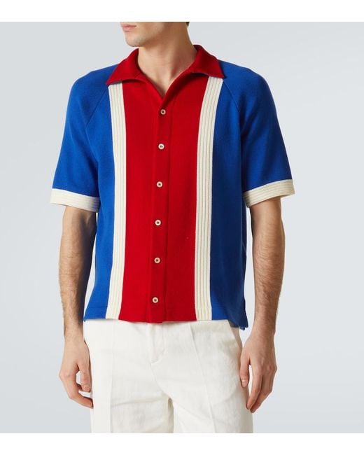 Valentino Blue Striped Cotton Shirt for men