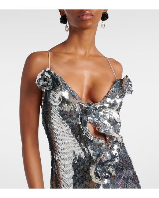 Robe Longue A Sequins Magda Butrym en coloris White