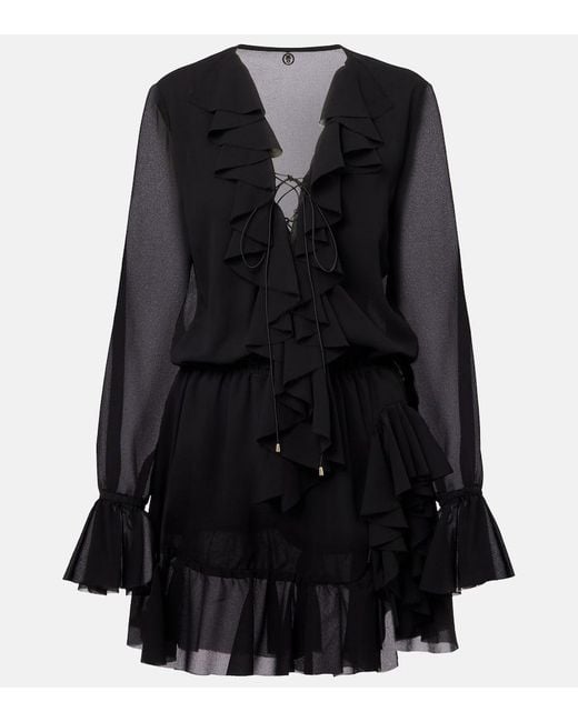 Vestido Corto Bellen Con Volantes Bananhot de color Black