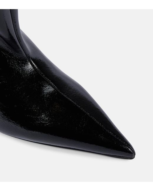 Totême Black Leather Pointed-Toe Knee-High Boots