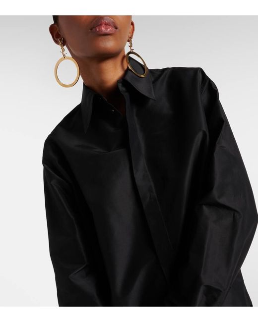 Camicia oversize in cotone di Saint Laurent in Black