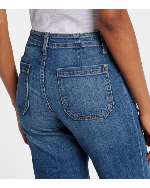 Nili Lotan Blue Mid-Rise Flared Jeans Florence