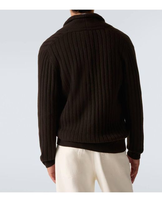 arch4 Black Mr Denver Ribbed-Knit Cashmere Cardigan for men