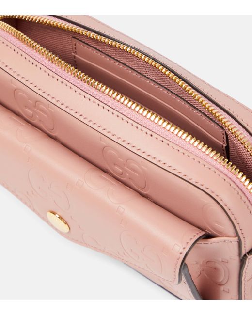 Gucci Pink Super Mini GG Leather Crossbody Bag