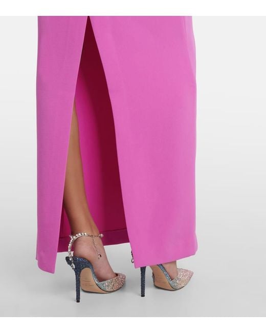 Solace London Purple Milly Cutout Crepe Maxi Dress