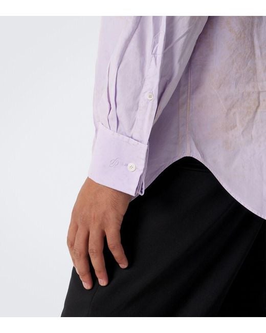 Prada Purple Printed Cotton Shirt for men