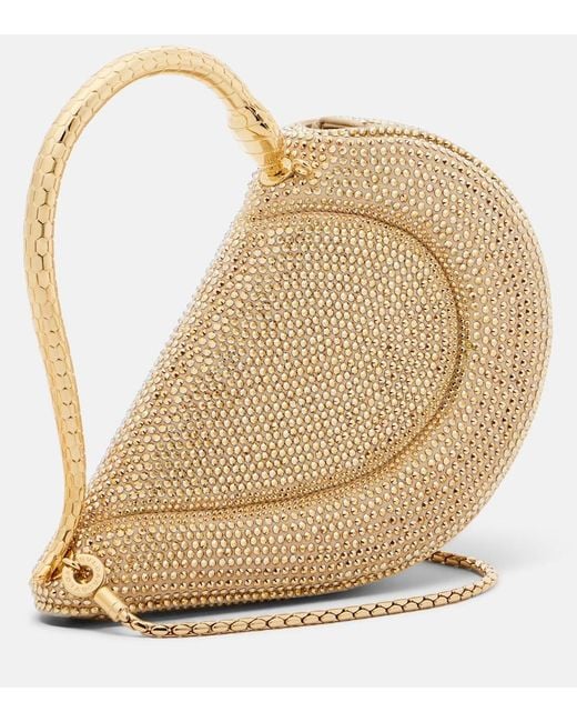 BVLGARI Metallic Serpenti Cuoricino Mini Leather Top-Handle Bag