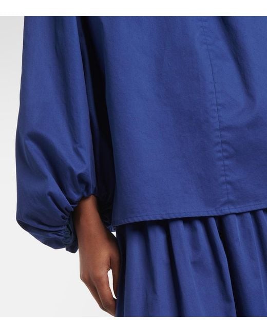 Joseph Blue Top Aus Baumwollsatin