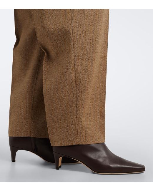 Staud Brown Wally Leather Ankle Boots